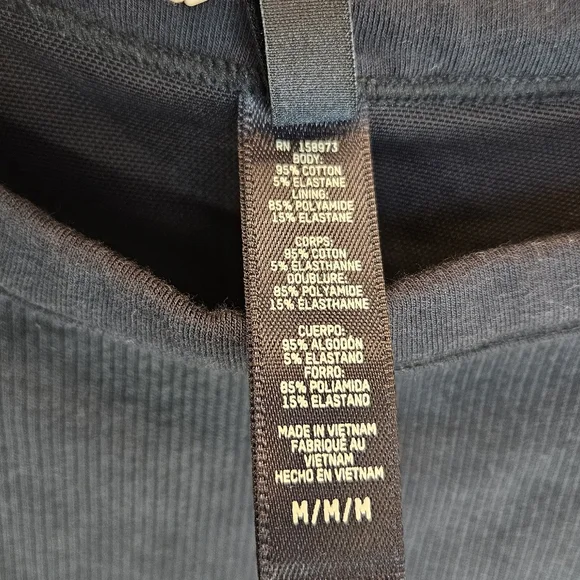 Skims Romper Womens Sz Black Med Ribbed Tank Shorts Bodysuit Minimalist Capsule - Picture 5 of 11